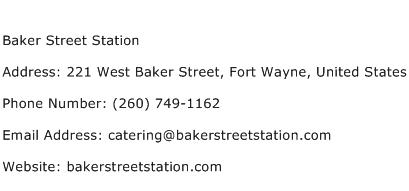 Baker Street Station Address Contact Number