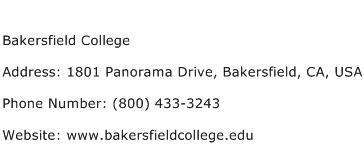 Bakersfield College Address Contact Number
