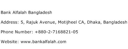 Bank Alfalah Bangladesh Address Contact Number