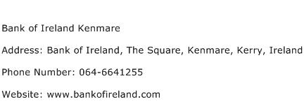 Bank of Ireland Kenmare Address Contact Number
