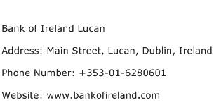 Bank of Ireland Lucan Address Contact Number