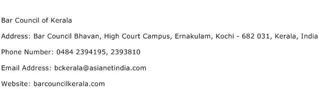 Bar Council of Kerala Address Contact Number