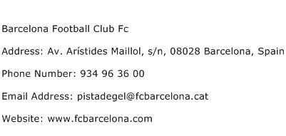Barcelona Football Club Fc Address Contact Number