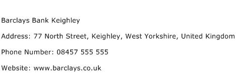 Barclays Bank Keighley Address Contact Number