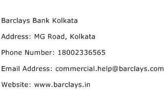 Barclays Bank Kolkata Address Contact Number