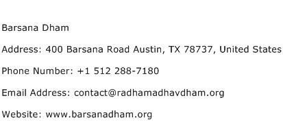 Barsana Dham Address Contact Number