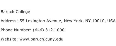 Baruch College Address Contact Number
