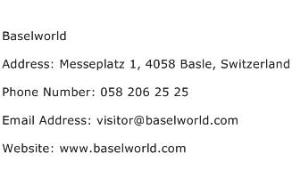 Baselworld Address Contact Number