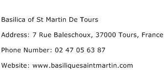 Basilica of St Martin De Tours Address Contact Number