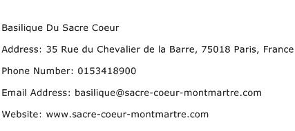 Basilique Du Sacre Coeur Address Contact Number