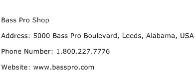Bass Pro Shop Address Contact Number