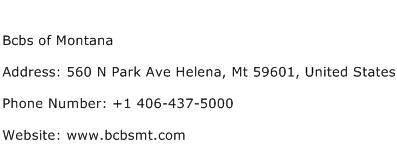 Bcbs of Montana Address Contact Number