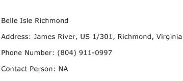 Belle Isle Richmond Address Contact Number
