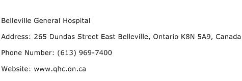 Belleville General Hospital Address Contact Number