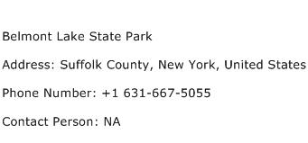 Belmont Lake State Park Address Contact Number