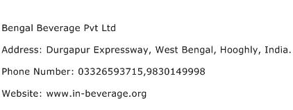 Bengal Beverage Pvt Ltd Address Contact Number