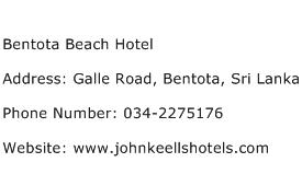 Bentota Beach Hotel Address Contact Number