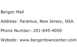 Bergen Mall Address Contact Number
