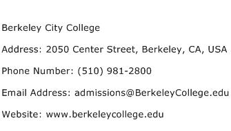 Berkeley City College Address Contact Number