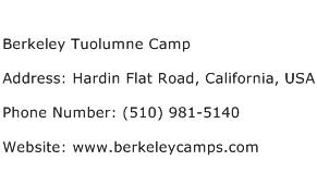 Berkeley Tuolumne Camp Address Contact Number