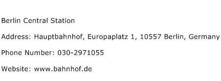 Berlin Central Station Address Contact Number