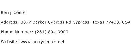 Berry Center Address Contact Number