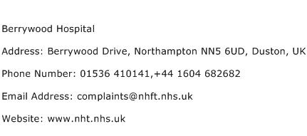 Berrywood Hospital Address Contact Number