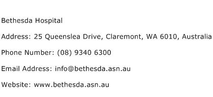 Bethesda Hospital Address Contact Number