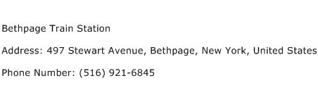 Bethpage Train Station Address Contact Number