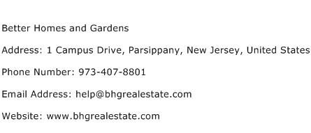 Better Homes and Gardens Address Contact Number