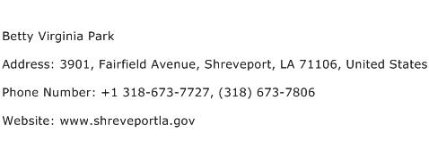 Betty Virginia Park Address Contact Number