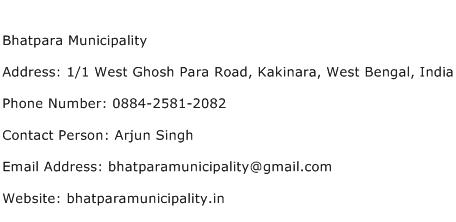 Bhatpara Municipality Address Contact Number