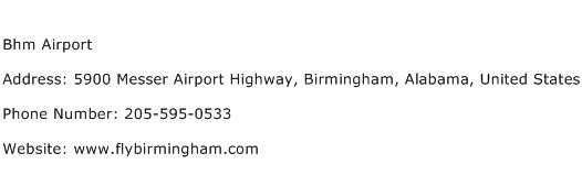 Bhm Airport Address Contact Number