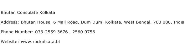 Bhutan Consulate Kolkata Address Contact Number
