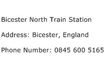 Bicester North Train Station Address Contact Number