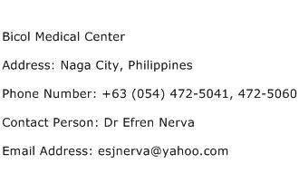 Bicol Medical Center Address Contact Number