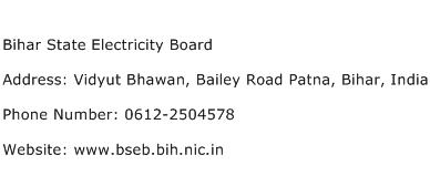 Bihar State Electricity Board Address Contact Number