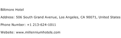 Biltmore Hotel Address Contact Number