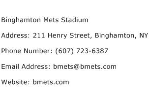 Binghamton Mets Stadium Address Contact Number