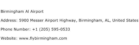 Birmingham Al Airport Address Contact Number