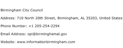 Birmingham City Council Address Contact Number