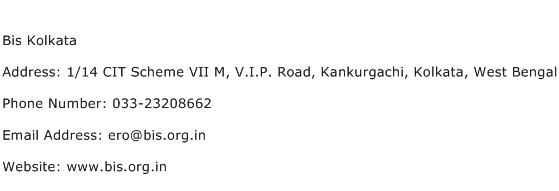 Bis Kolkata Address Contact Number