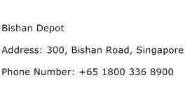 Bishan Depot Address Contact Number