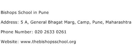 Bishops School in Pune Address Contact Number