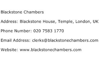 Blackstone Chambers Address Contact Number