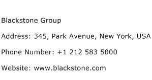 Blackstone Group Address Contact Number