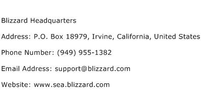 Blizzard Headquarters Address Contact Number
