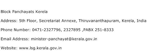 Block Panchayats Kerela Address Contact Number