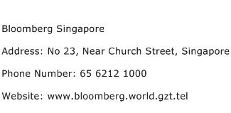 Bloomberg Singapore Address Contact Number