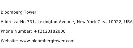 Bloomberg Tower Address Contact Number